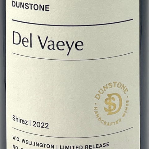 Dunstone Del Vaeye Shiraz 2022 - Limited Release. No. of bottle 600
